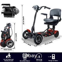 Scooter de Mobilité à 4 Roues, Fauteuil Roulant Électrique Pliable pour Seniors