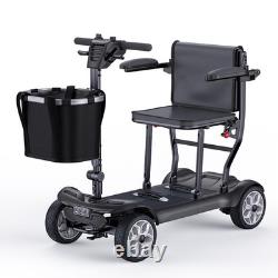 Scooter de mobilité 270W 4 roues pour seniors, scooter électrique 24V 20AH, fauteuil roulant pliant