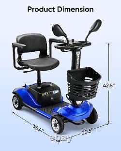 Scooter de mobilité 4 roues électrique pour seniors adultes avec lumières pliables