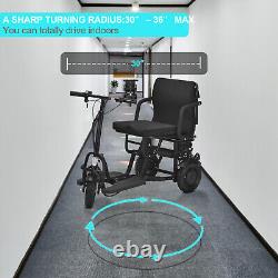 Scooter de mobilité à 3 roues avec batterie au lithium pour 300 lb, 700 W, 20 milles, pliage rapide