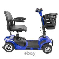 Scooter de mobilité à 4 roues Batterie Fauteuil roulant électrique Dispositif de voyage Bleu neuf