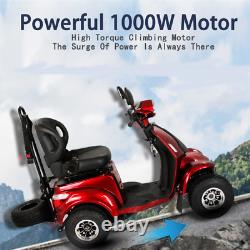 Scooter de mobilité à 4 roues Chaise roulante électrique à moteur Dispositif électrique 1000W Rouge de service intensif