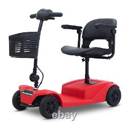 Scooter de mobilité à 4 roues Chaise roulante électrique pliable 300W Maison Voyage Rouge