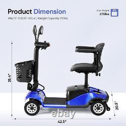 Scooter de mobilité à 4 roues Fauteuil roulant électrique compact lourd pour adultes mobiles