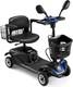 Scooter De Mobilité à 4 Roues Longue Portée Tout Terrain Avec Feux Led Et Deux Paniers