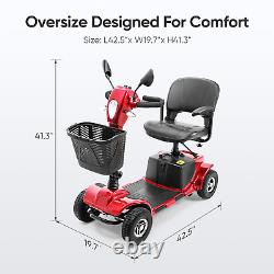Scooter de mobilité à 4 roues avec fauteuil roulant électrique et miroir, nouvelle génération, pour l'année 2023.