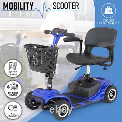 Scooter de mobilité à 4 roues avec siège et accoudoirs réglables, fauteuil roulant électrique