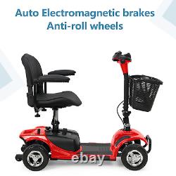 Scooter de mobilité à 4 roues, chaise roulante électrique, appareil compact de voyage pour adulte.