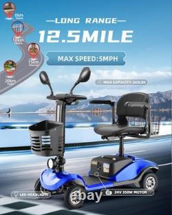 Scooter de mobilité à 4 roues électrique pliant pour fauteuil roulant 2025 pour voyages à domicile