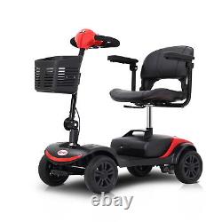 Scooter de mobilité à 4 roues, fauteuil roulant électrique, appareil compact pour adulte en déplacement.