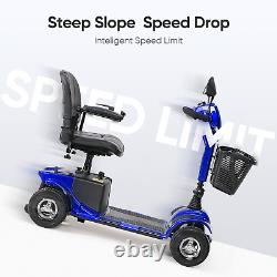Scooter de mobilité à 4 roues, fauteuil roulant électrique compact avec miroir, neuf.