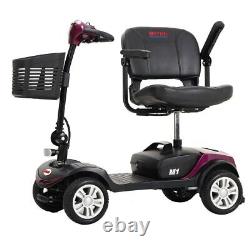 Scooter de mobilité à 4 roues, fauteuil roulant électrique compact pour adulte, scooter de voyage.