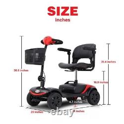 Scooter de mobilité à 4 roues, fauteuil roulant électrique compact pour adultes en déplacement
