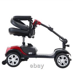 Scooter de mobilité à 4 roues, fauteuil roulant électrique compact pour adultes en déplacement