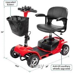 Scooter de mobilité à 4 roues, fauteuil roulant électrique pliable pour adultes.