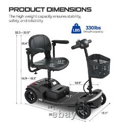 Scooter de mobilité à 4 roues fauteuil roulant électrique pliant pour la maison et les voyages