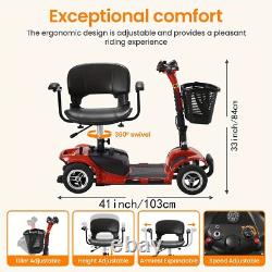 Scooter de mobilité à 4 roues, fauteuil roulant électrique pliant pour le voyage