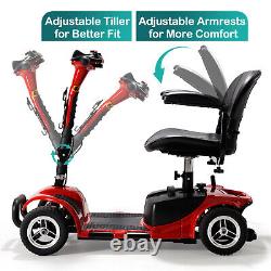 Scooter de mobilité à 4 roues, fauteuil roulant électrique pour adultes, personnes âgées