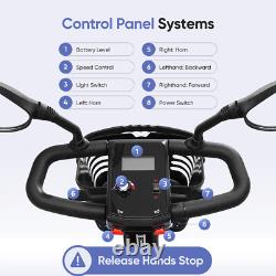 Scooter de mobilité à 4 roues, fauteuil roulant électrique pour adultes seniors, protection contre les pentes, rouge