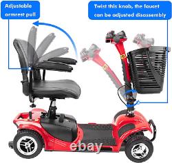 Scooter de mobilité à 4 roues, fauteuil roulant électrique pour personnes âgées avec handicap