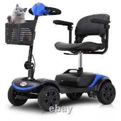 Scooter de mobilité à 4 roues, fauteuil roulant motorisé compact pour les déplacements.