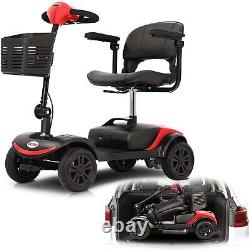 Scooter de mobilité à 4 roues, fauteuil roulant motorisé, dispositif électrique compact pliable pour voyager.