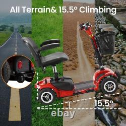 Scooter de mobilité à 4 roues, fauteuil roulant pliant électrique, scooter de voyage avec sièges pivotants US