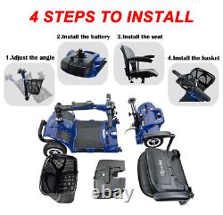 Scooter de mobilité à 4 roues pliant, capacité de charge de 120 kg (rouge)