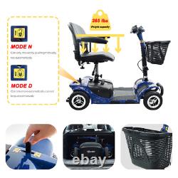 Scooter de mobilité à 4 roues pliant, capacité de charge de 120 kg (rouge)