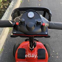 Scooter de mobilité à 4 roues pliant, capacité de charge de 120 kg (rouge)