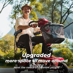 Scooter de mobilité à 4 roues pour adulte, fauteuil roulant électrique pliable avec panier, États-Unis