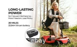 Scooter de mobilité capacité 400 lb fauteuil roulant 20 miles scooter de mobilité pour seniors