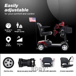 Scooter de mobilité compact à 4 roues, fauteuil roulant électrique pliant extérieur, 300W