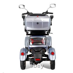 Scooter de mobilité électrique à 4 roues 1000W tout terrain pour seniors à 3 vitesses