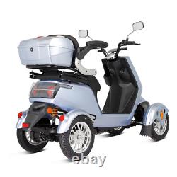 Scooter de mobilité électrique à 4 roues 1000W tout terrain pour seniors à 3 vitesses