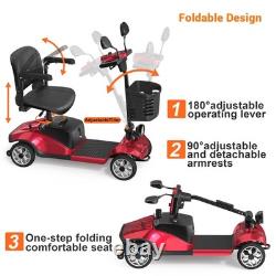 Scooter de mobilité électrique à 4 roues 350W pour adultes et seniors, 15 miles tout terrain