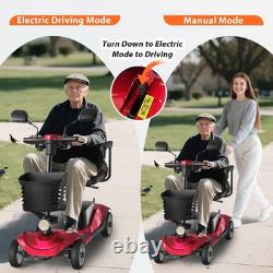 Scooter de mobilité électrique à 4 roues 350W pour adultes et seniors, 15 miles tout terrain