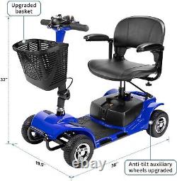 Scooter de mobilité électrique à 4 roues, fauteuil roulant à moteur robuste, écran LCD et éclairage