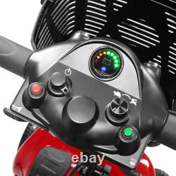 Scooter de mobilité électrique à 4 roues, fauteuil roulant pliant, moteur de 180W, rouge