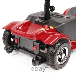 Scooter de mobilité électrique à 4 roues, fauteuil roulant pliant, moteur de 180W, rouge