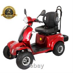 Scooter de mobilité électrique à 4 roues, moteur de fauteuil roulant de 1000W 60V 20AH pour seniors