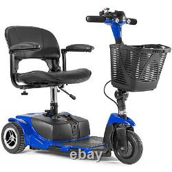 Scooter de mobilité électrique à 4 roues pour adultes seniors, fauteuil roulant pliant et rollator