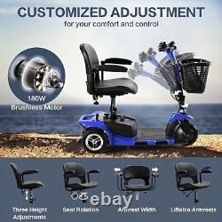 Scooter de mobilité électrique à 4 roues pour adultes seniors, fauteuil roulant pliant et rollator