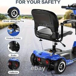 Scooter de mobilité électrique à 4 roues pour adultes seniors, fauteuil roulant pliant et rollator