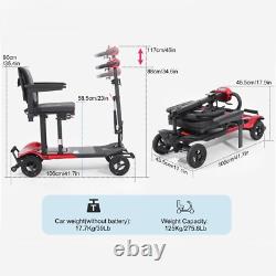 Scooter de mobilité électrique d'occasion TopMate 4 roues pour seniors légers rouge