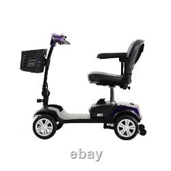 Scooter de mobilité électrique extérieur à 4 roues avec siège pivotant pliable