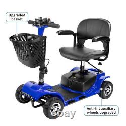 Scooter de mobilité électrique pliable à 4 roues bleu pour personnes âgées