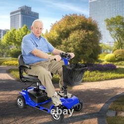 Scooter de mobilité électrique pliable à 4 roues bleu pour personnes âgées