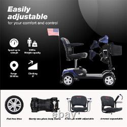 Scooter de mobilité électrique pliable à 4 roues pour fauteuil roulant, voyage extérieur en SUV compact.