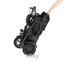 Scooter de mobilité électrique pliable portable à double moteur de 700W, 3 roues, pour adulte.